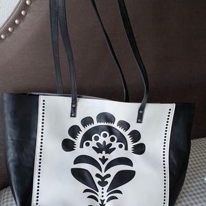 Black White Vera Bradley leather bag